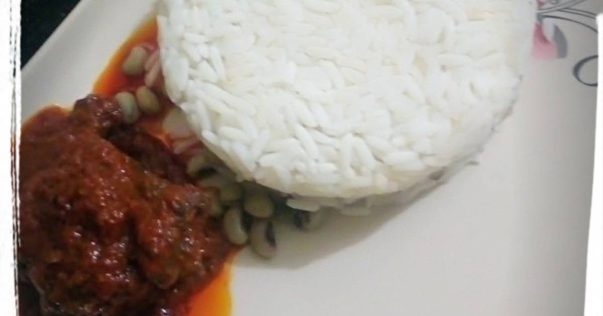 Rice/beans with palm oil stew Recipe by Vera Aboi Cookpad