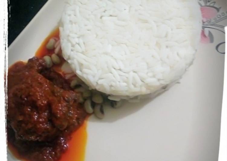 Simple Way to Make Perfect Rice/beans with palm oil stew