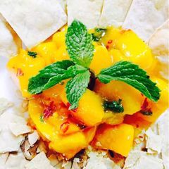 A picture of Mango mint salsa.