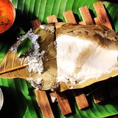 A picture of Kotte Kadabu/Kotte Idli - The Mangalore Trail.