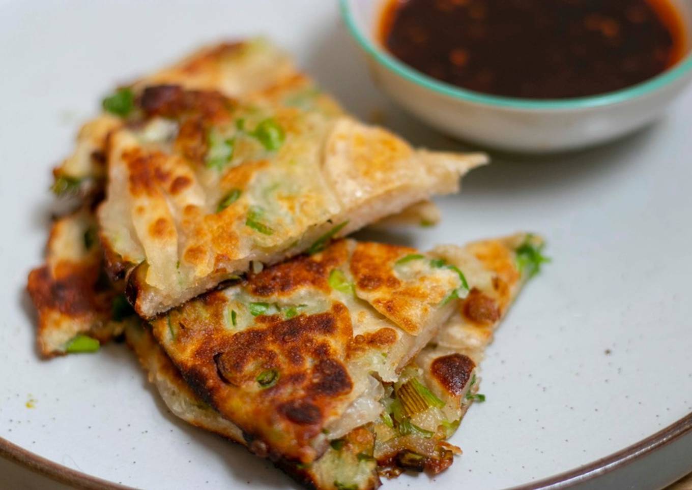 Pancakes with green onions
