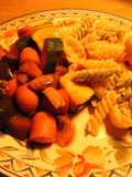 Ratatuil incompleto salchichado, sin tomate