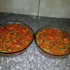 A picture of Green bean and carrot salad.