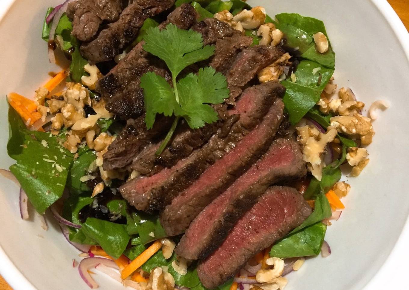 BBQ beef warm salad