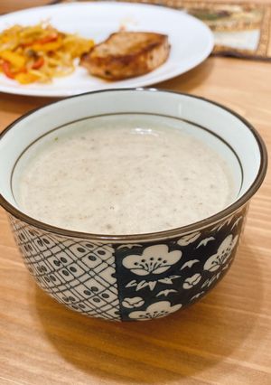 A picture of Mushroom and Potato Cream Soup.