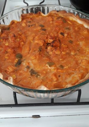 Una foto de Tarta nutritiva de pollo y choclo
