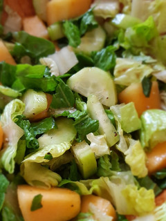 Una foto de Ensalada de melón y pepino
