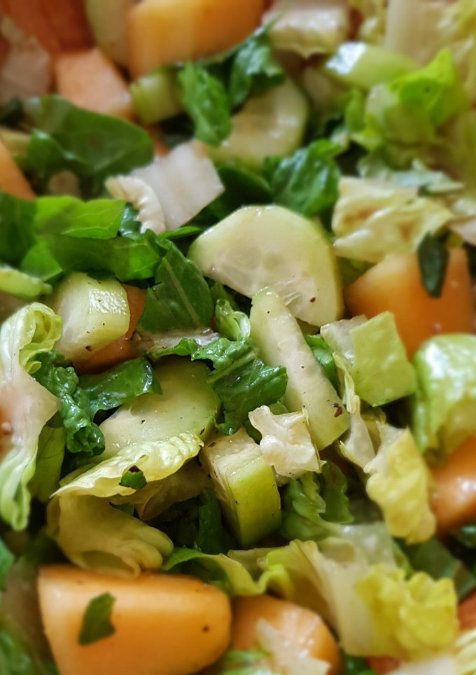 Una foto de Ensalada de melón y pepino