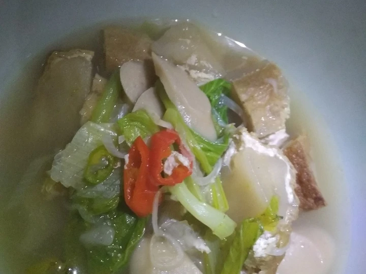 Cara Gampang Membuat Resep Cah Sawi kuah pentol sosis tanpa minyak yang Bisa Manjain Lidah Anti Ribet, Mantap