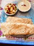 Bhagar Dosa with potato and green chatani