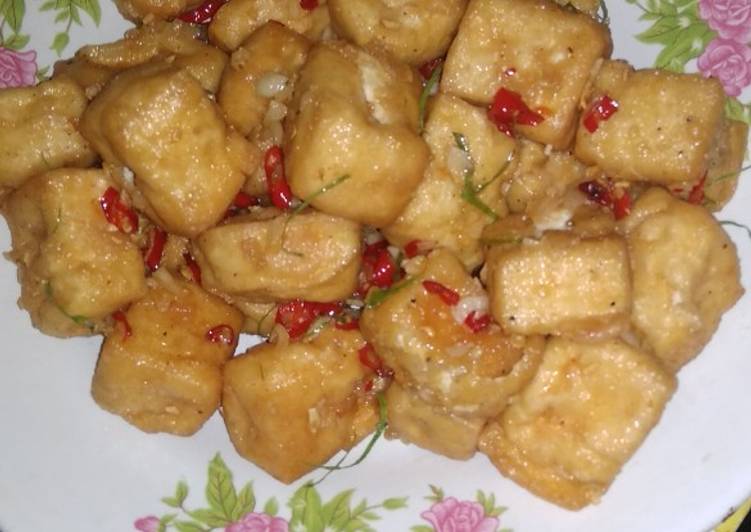 Tahu cabe garam daun jeruk