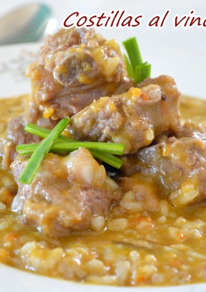 Una foto de Costillas al vino con arroz (Thermomix)