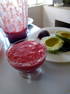 A picture of Mango beetroot smoothie.