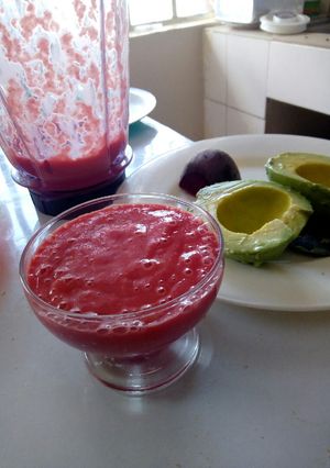 A picture of Mango beetroot smoothie.
