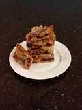 Fresh Berrie Crumble Bars with White and Milk Chocolate Glaze