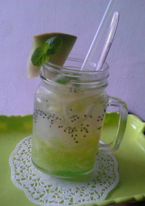 Foto resep Es Melon Serut Selasih