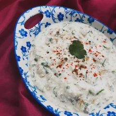 A picture of Smoked eggplant raita.