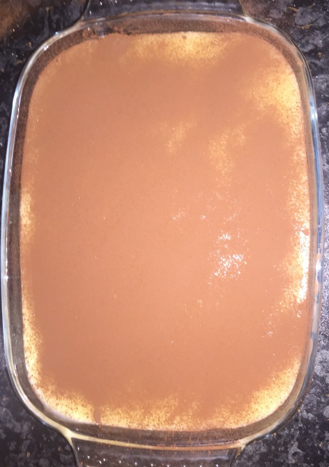 Una foto de Natillas de Chocolate, Vainillas y Plátano