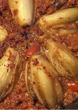 Une photo de Endives braisées au bœuf tomates oignons et bouillon maison