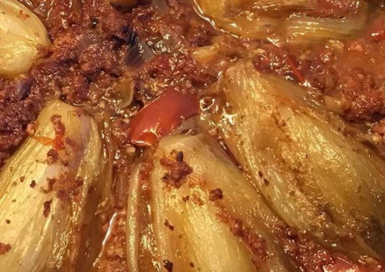 Les Meilleures Recettes de Endives braisées au bœuf tomates oignons et bouillon maison