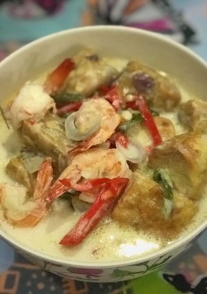 Foto resep Tahu udang masak santan
