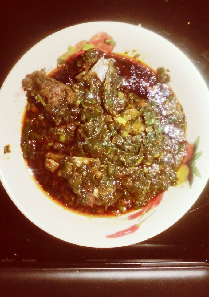 A picture of Afang Soup.