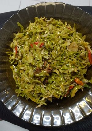 Foto resep Oseng bunga pepaya campur teri