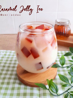 Foto resep Es Karamel Jelly Teh Susu