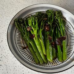 Tenderstem broccoli with garlic and soy sauce A picture of Tenderstem broccoli with garlic and soy sauce.