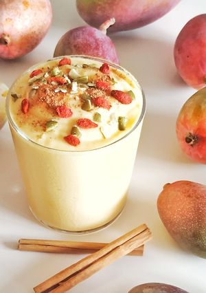 Una foto de Lassi de mango