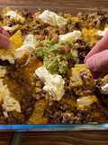 Nachos au guacamole, cheddar et bœuf