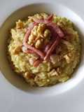 Risotto con castagne, speck e noci