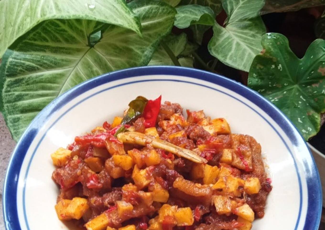 Sambel Goreng Kentang Krecek daging Kambing