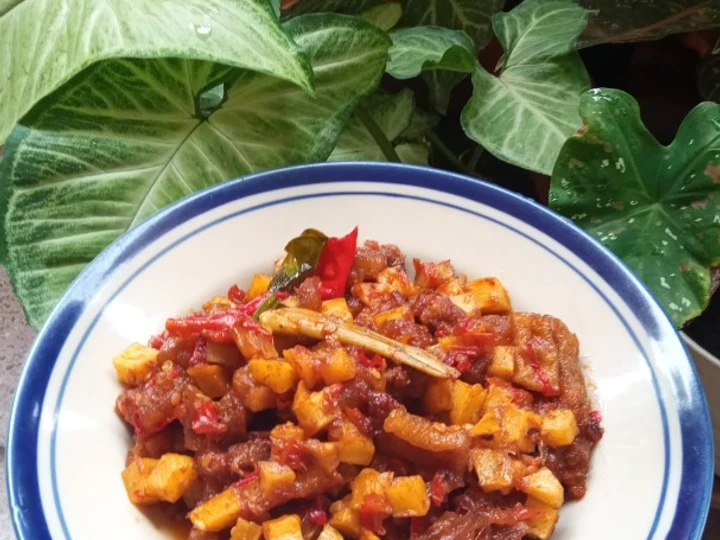 Cara Mudah Menyiapkan Resep Sambel Goreng Kentang Krecek daging Kambing yang Bikin Ngiler Anti Ribet, Bikin Ngiler