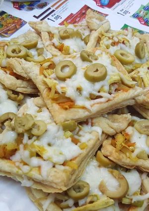 صورة لوصفة بيتزا الدجاج بالبف باستري 😋