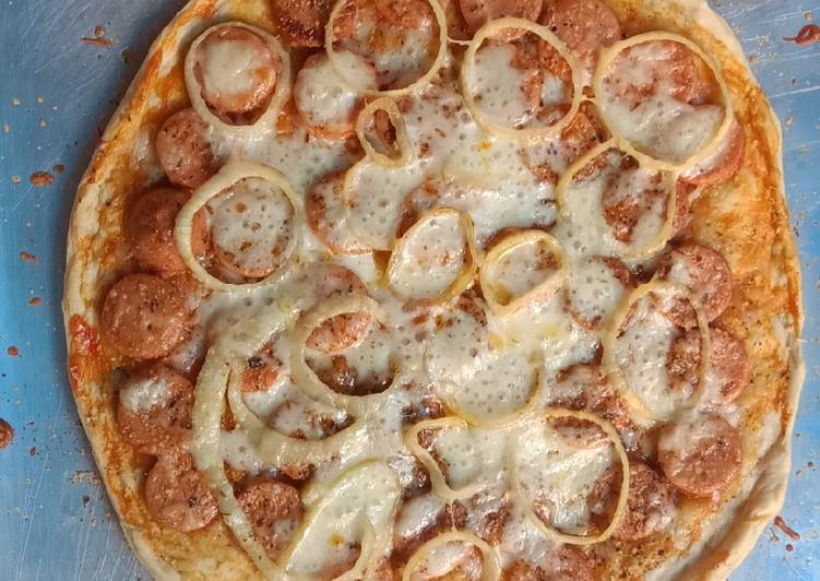 Resep masakan Cheesy Sausage Pizza - #CreativeYouthEM | Langkah Membuat Cheesy Sausage Pizza - #CreativeYouthEM Yang Bikin Ngiler
