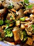 Beef intestines/Tripe stir fry