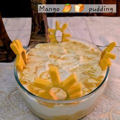 A picture of Mango Bread pudding.