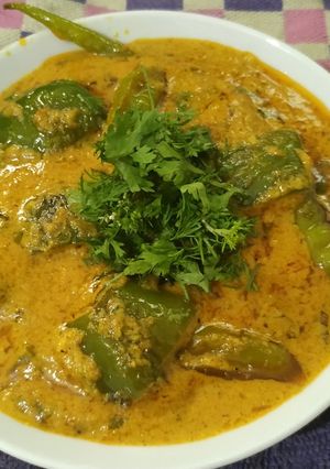 A picture of Hyderabadi mirchi ka salan.