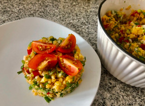 Una foto de Ensalada de lentejas rojas