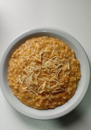 Una foto de Arroz con zapallo cabutia y cebolla caramelizada (tipo risotto)