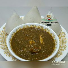 A picture of Tuwon semovita da miyar kubewa danya.