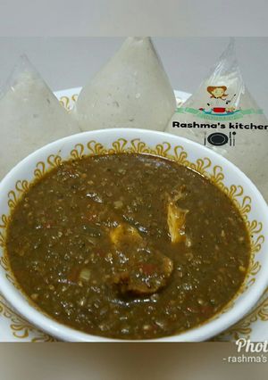 A picture of Tuwon semovita da miyar kubewa danya.