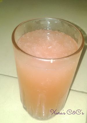 A picture of Pineapple & watermelon drink.