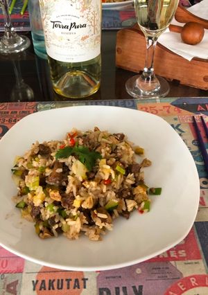 Una foto de Mi arroz chaufa de carne de vacuno