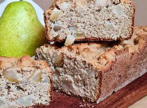 Una foto de Budín de avena y pera 🍐🍐saludable 🍐 sin azúcar ni edulcorante