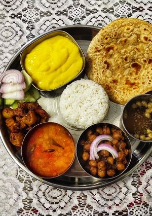 A picture of Chhole masala for punjabi thali.