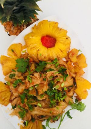 Hình của món Mì căn xào thơm chua ngọt (chay) 🍍🍍🍍.