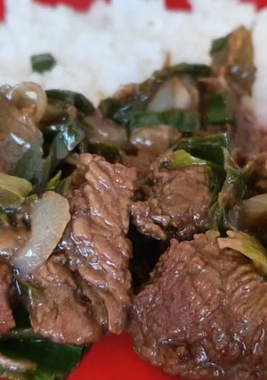 Una foto de Carne Mongoliana