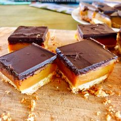 A picture of Chocolate caramel shortbread.